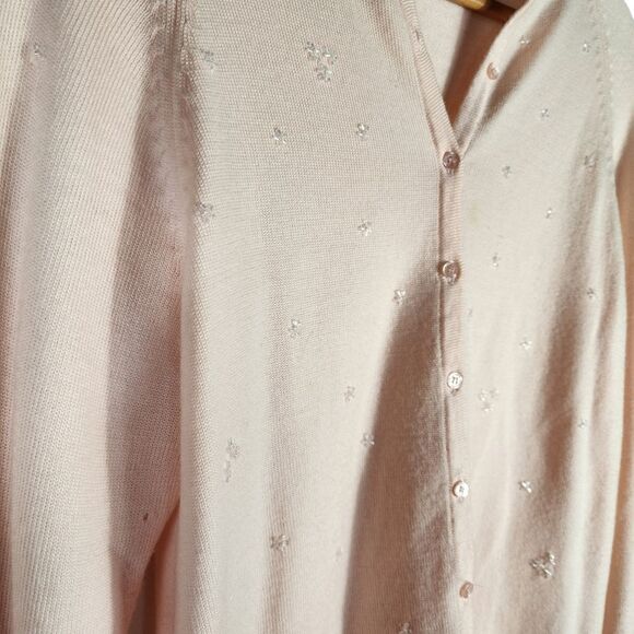 le moda Light pink merion wool Vintage cardigan - Picture 4 of 8